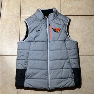 Nike Light Gray and Black Puffer Vest